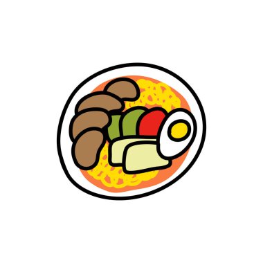 ramen doodle simgesi, vektör illüstrasyonu