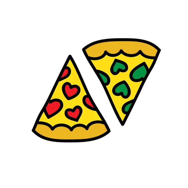 Pizza doodle εικονίδιο, διανυσματική απεικόνιση — Διανυσματικό Αρχείο