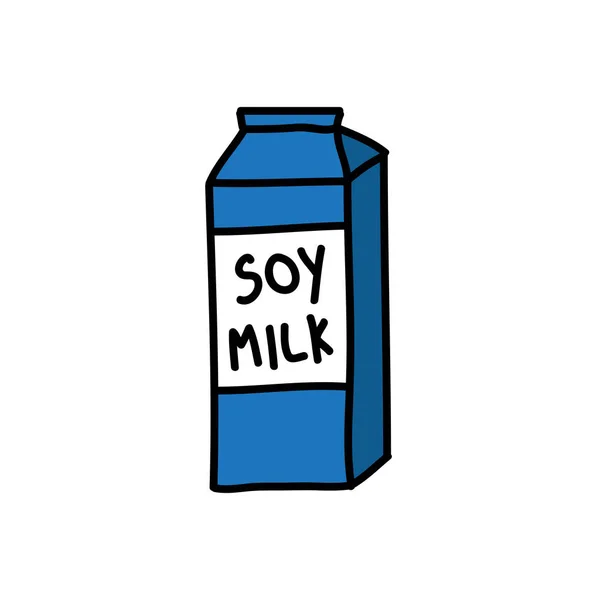 Icona doodle latte di soia, illustrazione vettoriale — Vettoriale Stock