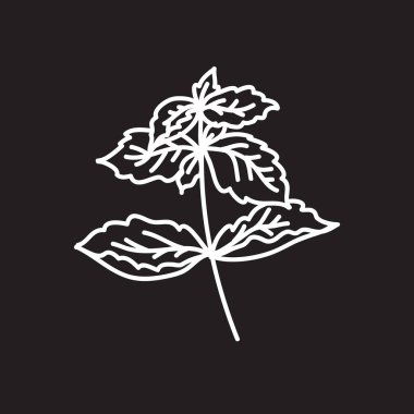 Fesleğen karalama simgesi, vektör çizimi