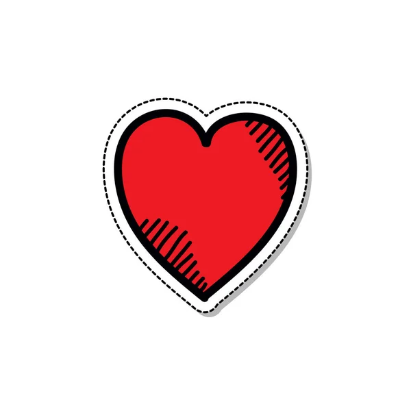 Heart doodle icon, vector illustration — Stock Vector