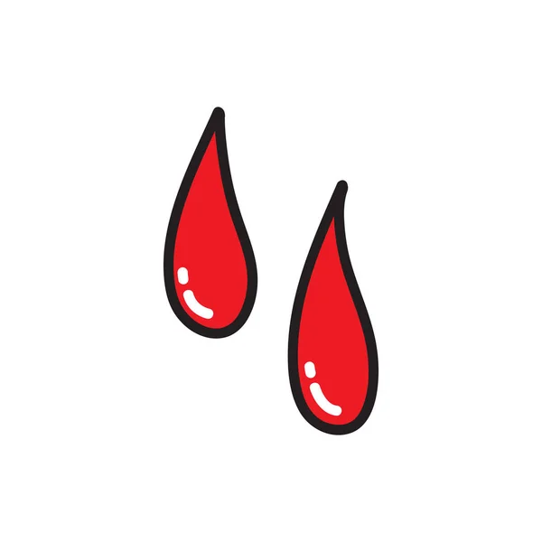 Gota de sangue doodle ícone, ilustração vetorial — Vetor de Stock