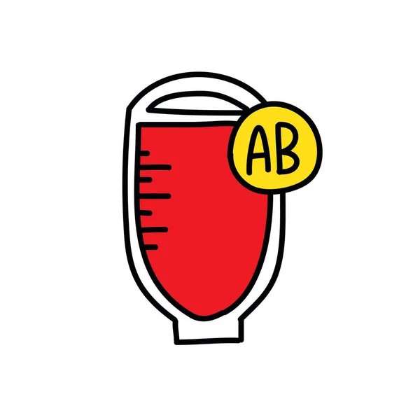 Donación de sangre garabato icono, vector de ilustración — Vector de stock