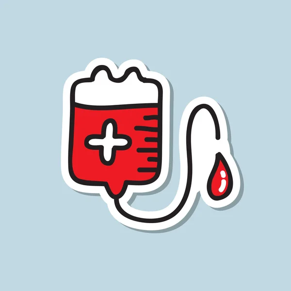 Icona doodle donazione di sangue, illustrazione vettoriale — Vettoriale Stock