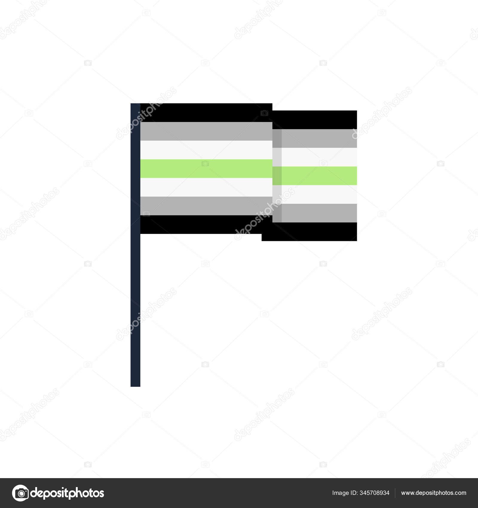 Agender Flag Flat Icon Vector Illustration Vector Image By C Pani Chernous Vector Stock