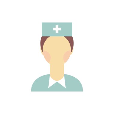 Hemşire düz simgesi, vektör çizim