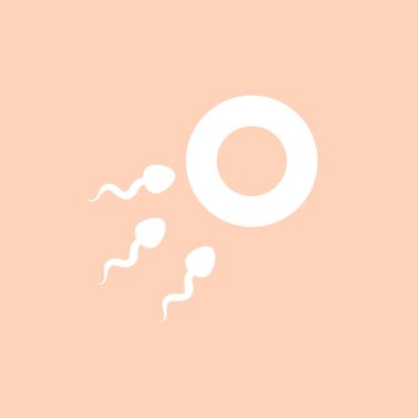 sperm ve yumurta yassı ikonu, vektör çizimi