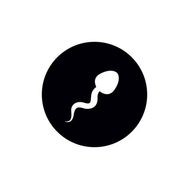 sperm yassı simgesi, vektör illüstrasyonu