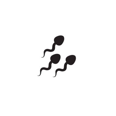 sperm yassı simgesi, vektör illüstrasyonu