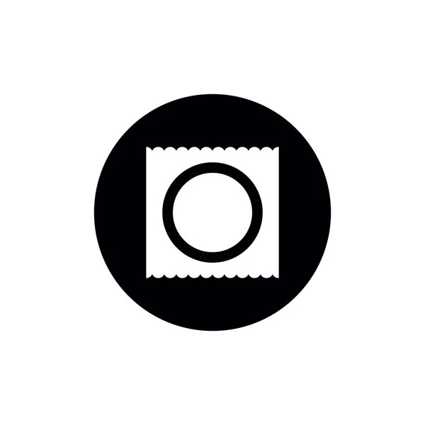 Preservativo icona piatta, illustrazione vettoriale — Vettoriale Stock