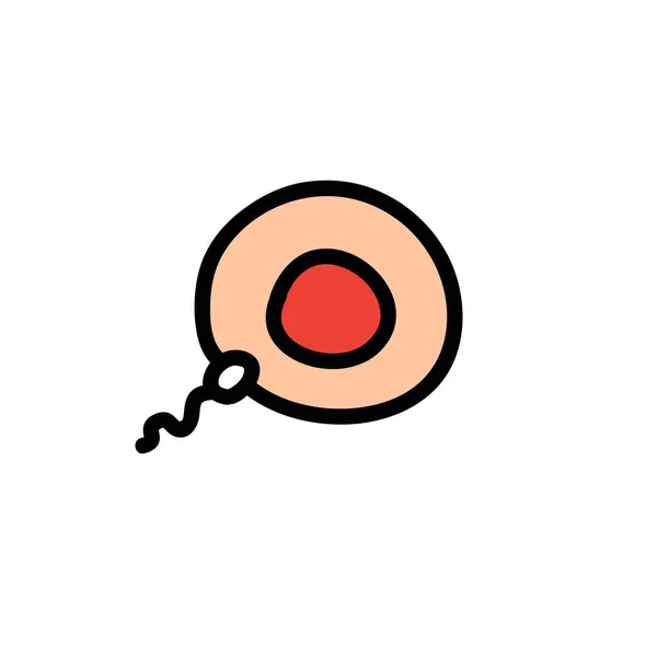Samen- und Eizellen-Doodle-Symbol, Vektorillustration — Stockvektor