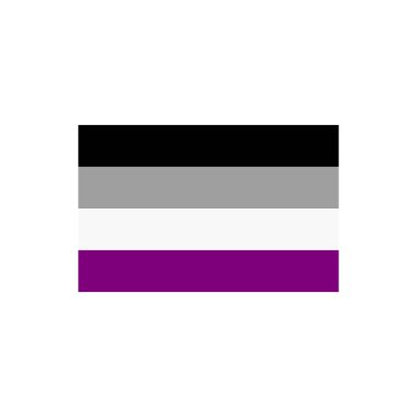 aseksüel bayrak düz simgesi, vektör illüstrasyonu