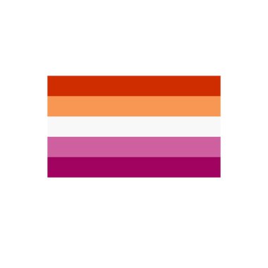 lezbiyen bayrak düz simgesi, vektör illüstrasyonu