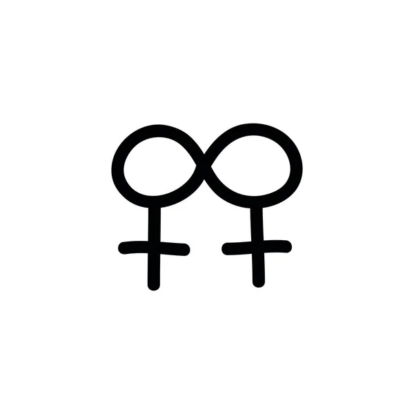 Venus símbolo garabato icono, vector de ilustración — Archivo Imágenes Vectoriales