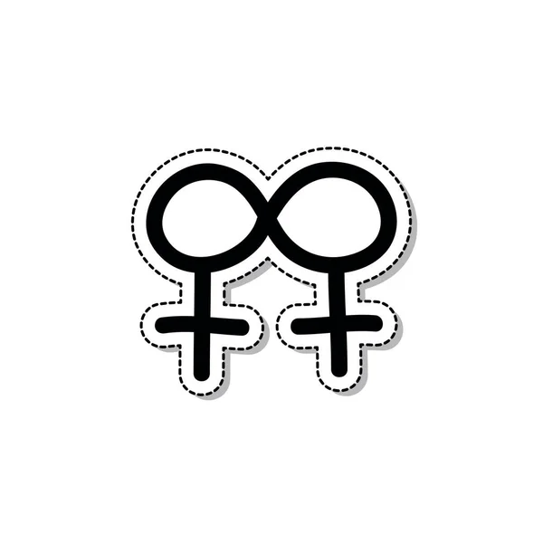 Venus symbool doodle icoon, vector illustratie — Stockvector