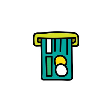 Kredi kartı karalama simgesi, vektör illüstrasyonu