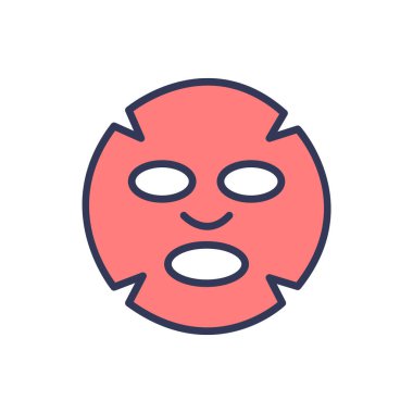 yüz sayfası maskesi düz simgesi, vektör illüstrasyonu