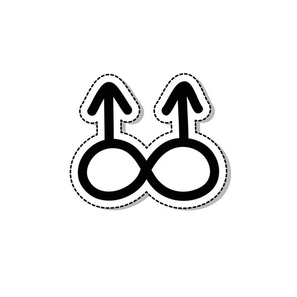 Mars symbole icône doodle, illustration vectorielle — Image vectorielle
