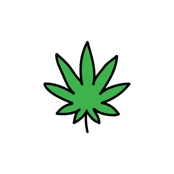 Marijuana foglia doodle icona, illustrazione vettoriale — Vettoriale Stock