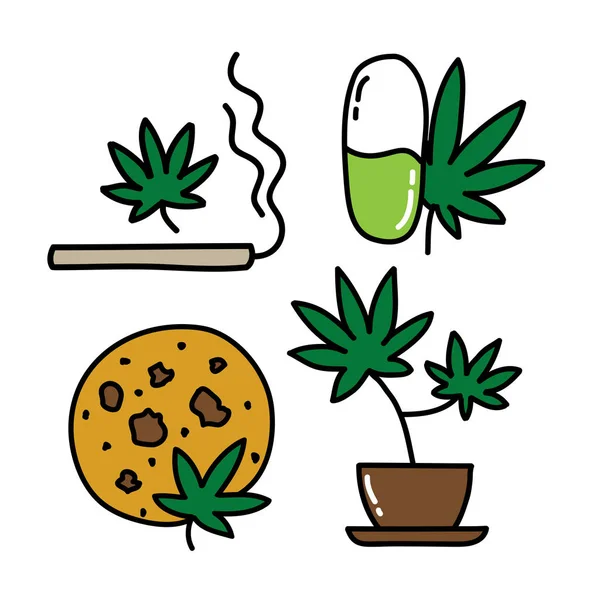 Ikona marihuany, vektorová ilustrace — Stockový vektor