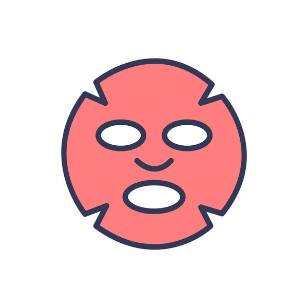 Masque face feuille icône plate, illustration vectorielle — Image vectorielle