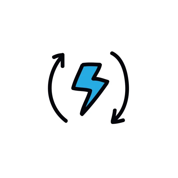 Electricity circulation doodle icon, vector color illustration — Stock Vector