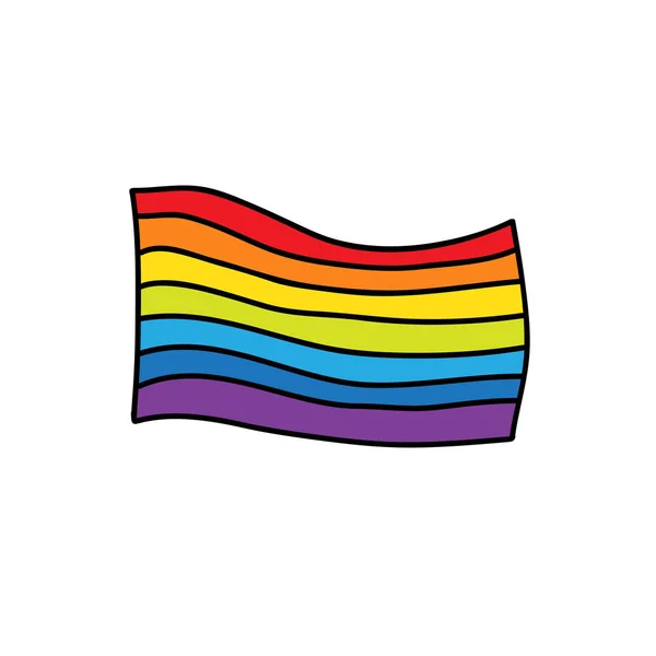 Lgbtq rainbow flag doodle icon, vector illustration — Stock Vector
