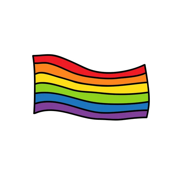 Lgbtq regenboog vlag doodle icoon, vector illustratie — Stockvector