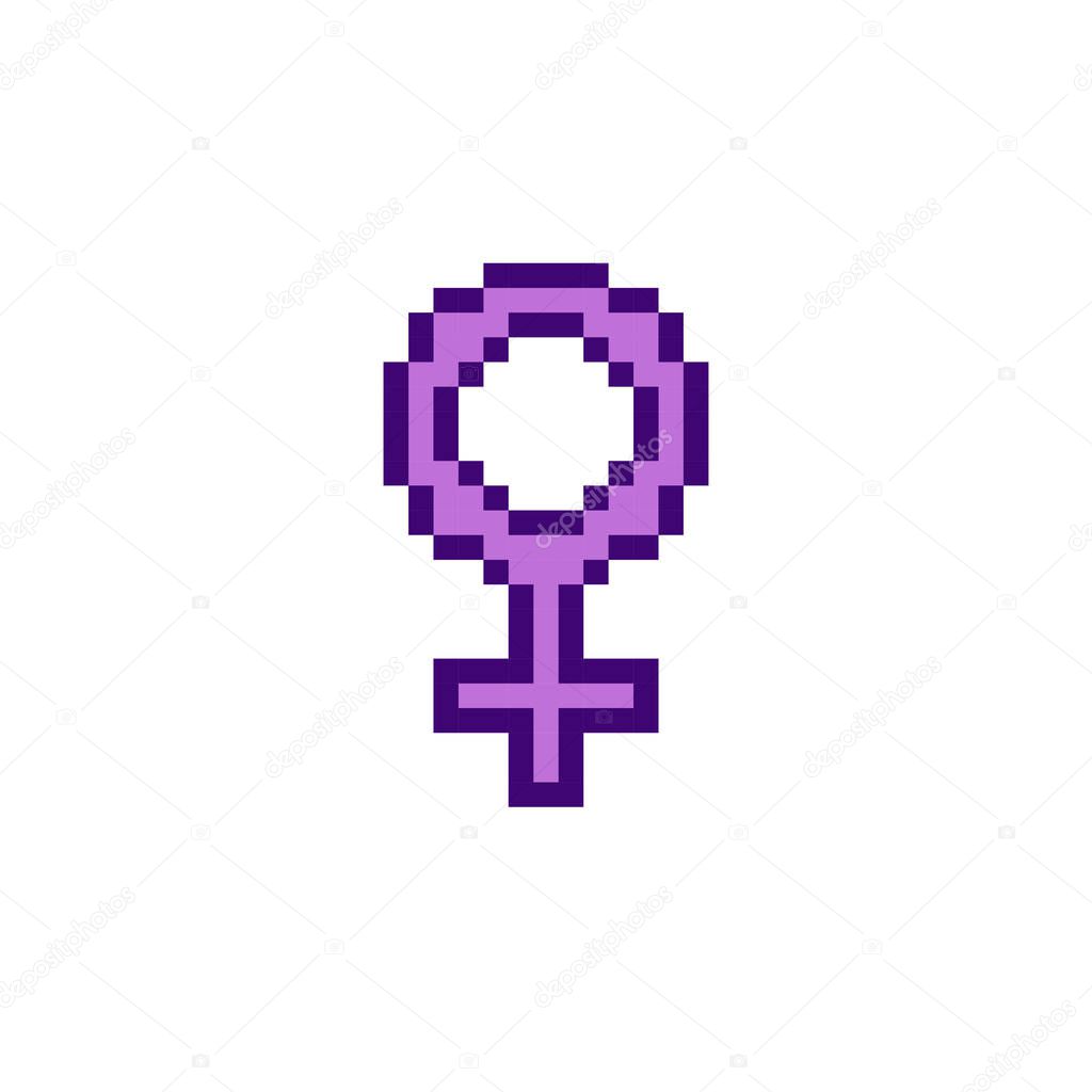 feminine symbol pixel icon, vector illustration