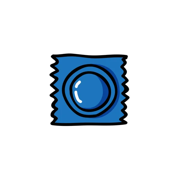 Ícone doodle preservativo, ilustração vetorial — Vetor de Stock