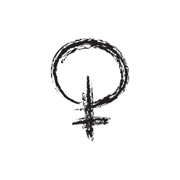 Símbolo femenino garabato icono, vector de ilustración — Archivo Imágenes Vectoriales