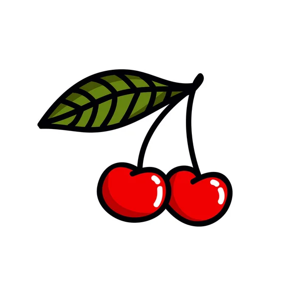 Icona di scarabocchio ciliegio, illustrazione vettoriale — Vettoriale Stock
