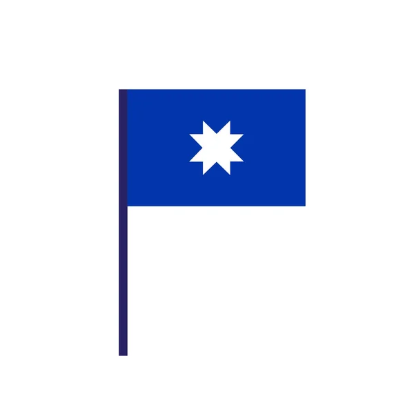 Banner mapuche con icono plano de estrella, ilustración vectorial — Vector de stock