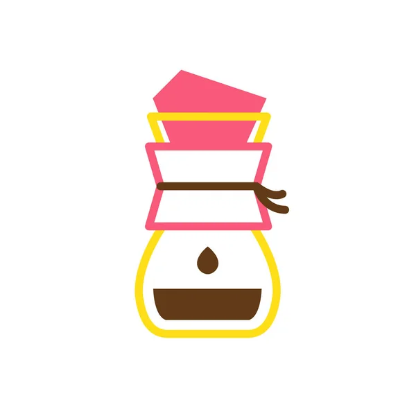 Wave pour over coffee maker icon, vector illustration — Stock Vector