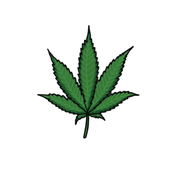 Marihuana Blatt Doodle Symbol Farbige Illustration — Stockfoto