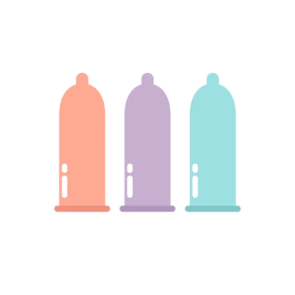 Preservativo Icona Piatta Illustrazione Colori Vettoriale — Vettoriale Stock