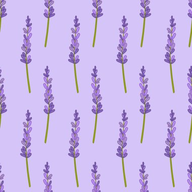 Lavanta dikişsiz karalama deseni, vektör rengi çizimi