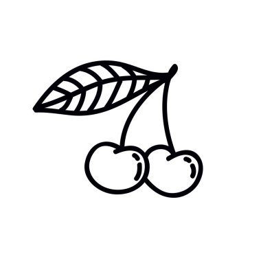 kiraz karalama simgesi, vektör çizgisi çizimi