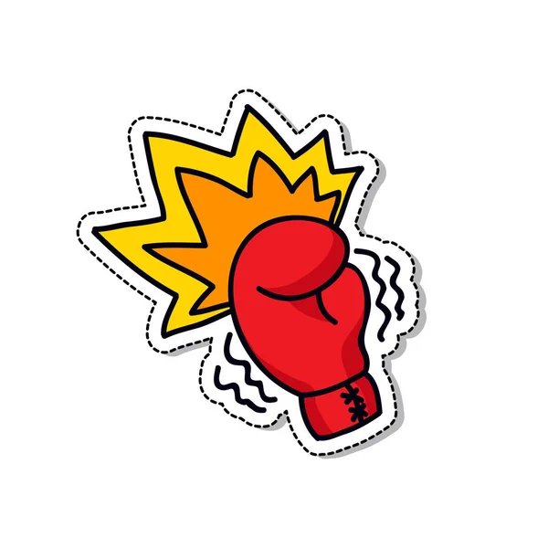 Luva Boxe Doodle Ícone Ilustração Cor Vetorial — Vetor de Stock