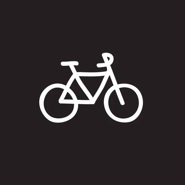 Fahrrad Doodle Symbol Vektorzeilen Illustration — Stockvektor