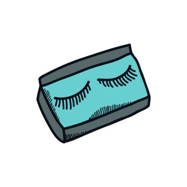 kirpiklerin karalama simgesi, vektör rengi çizimi