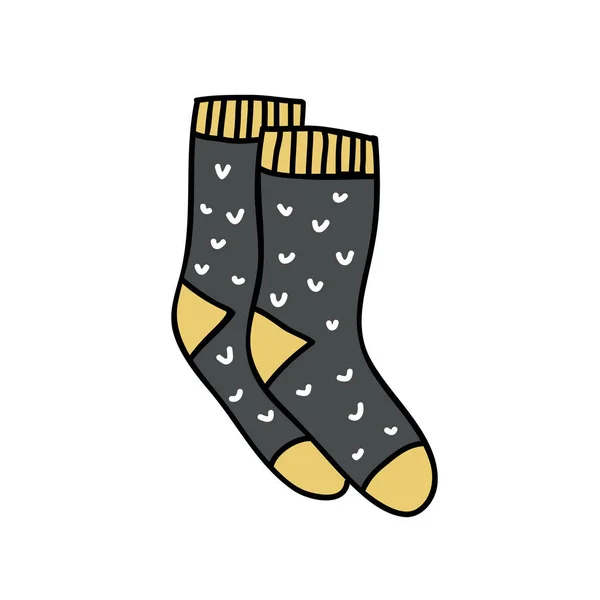 Socks Doodle Icon Vector Color Illustration — Stock Vector