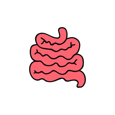 bağırsaklar karalama simgesi, vektör renk çizimi