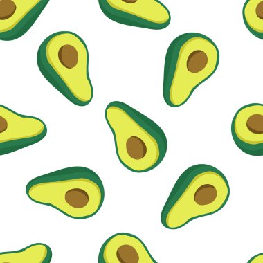avokado dikişsiz karalama deseni, vektör renk çizimi