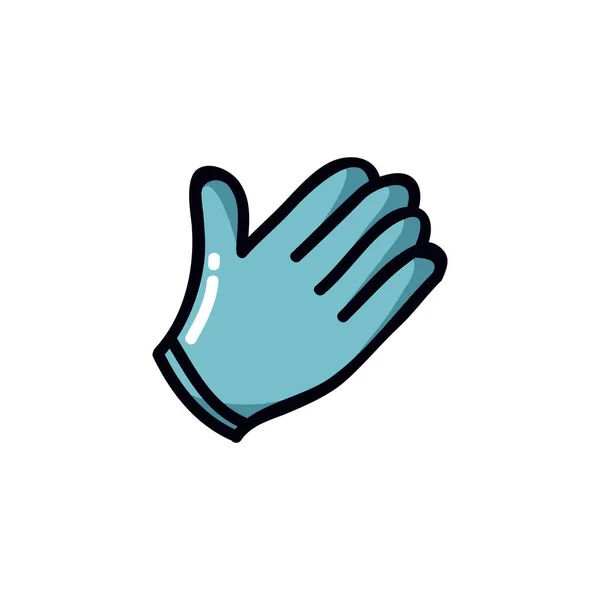 Latex Handschuhe Doodle Symbol Vektorfarbabbildung — Stockvektor