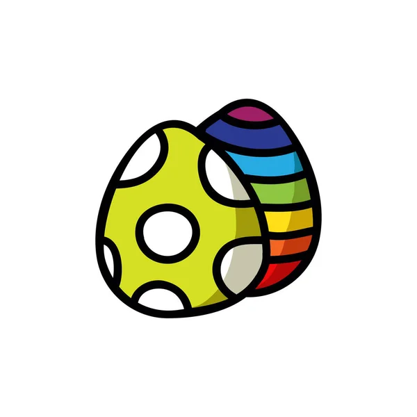 复活节彩蛋涂鸦图标 矢量彩色图片 — 图库矢量图片