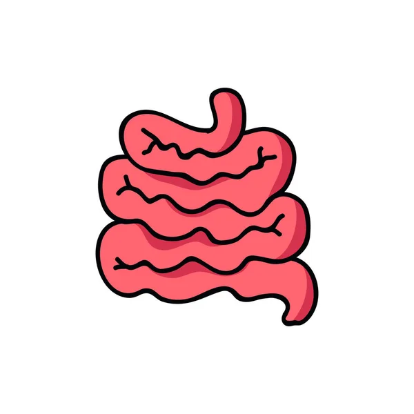 Intestinos Garabato Icono Vector Ilustración Color — Archivo Imágenes Vectoriales