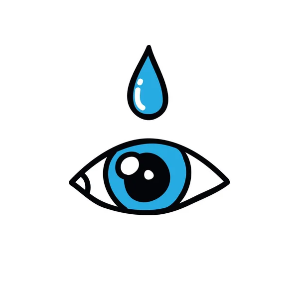 Eye Drops Εικονίδιο Doodle Διανυσματική Έγχρωμη Απεικόνιση — Διανυσματικό Αρχείο
