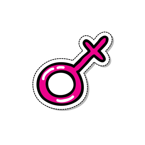 Icona Scarabocchiare Simbolo Femminile Illustrazione Colori Vettoriale — Vettoriale Stock