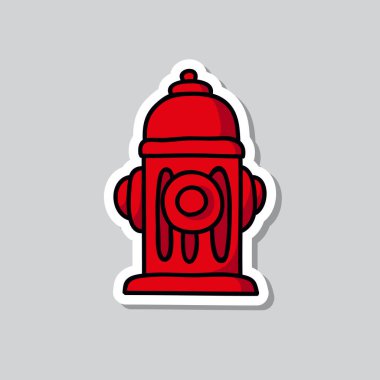 fire hydrant doodle icon, vector color illustration clipart